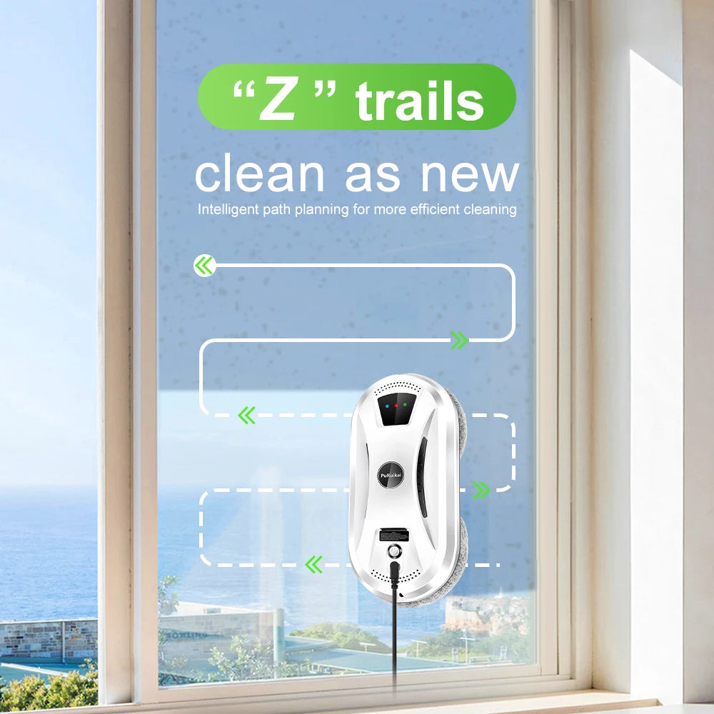 PuRuiKai Ultra Thin Robot Vacuum Cleaner Window Cleaning Robot Window Cleaner Electric Glass Remote Control for Home