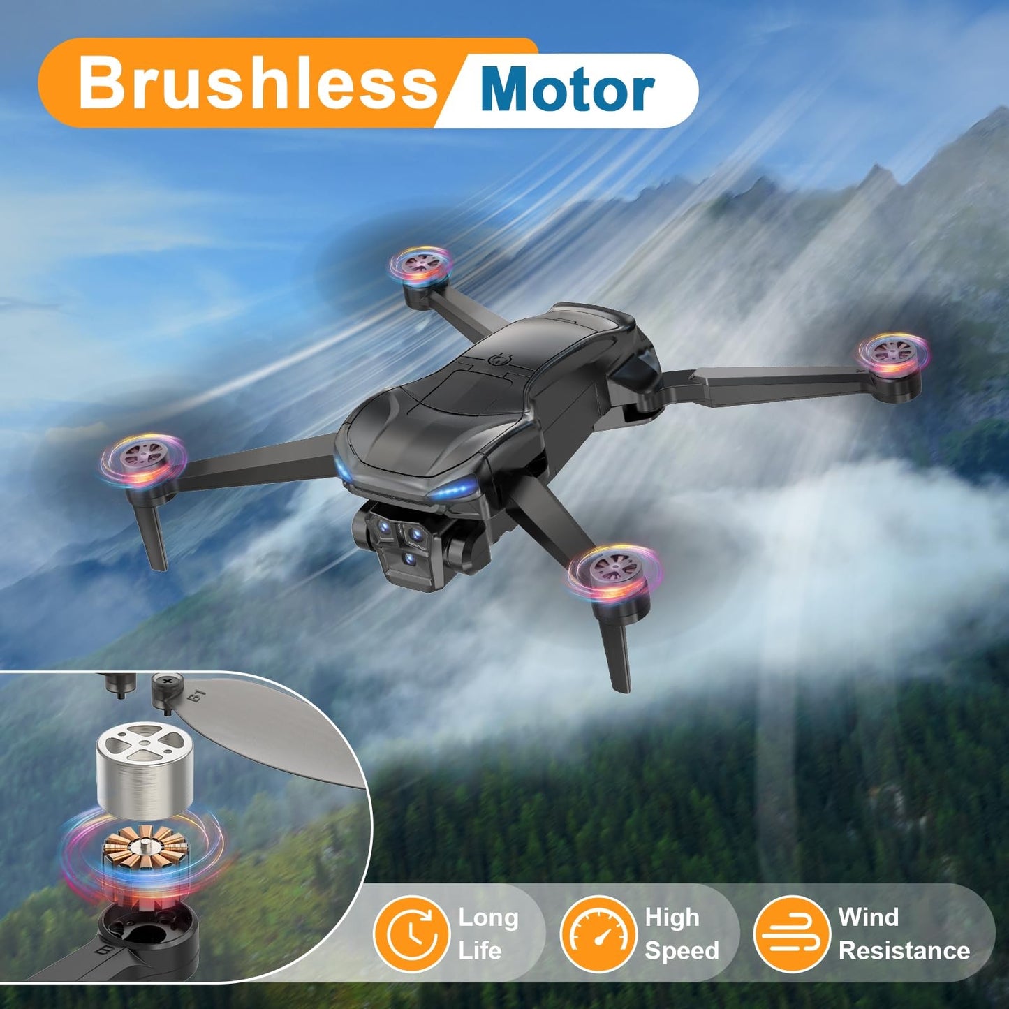 4K GPS Drone with Camera for Adults, Brushless Motor, 4.5" HD Screen Remote W...