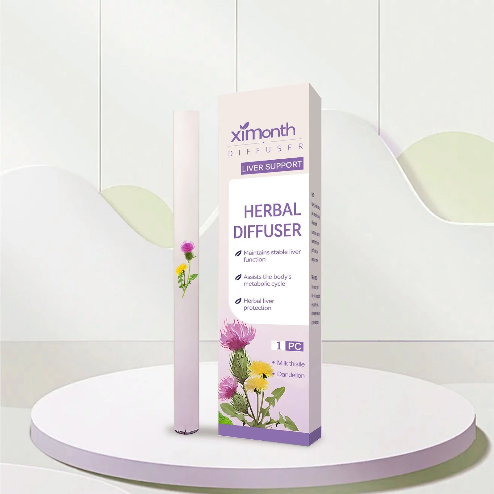 Herbal Diffuser Pen with Extracts of Mullein, Thyme and Mint, Enhances Breathing Experience, for Frequent Exposure to Hazardous Substances (300 Uses) 