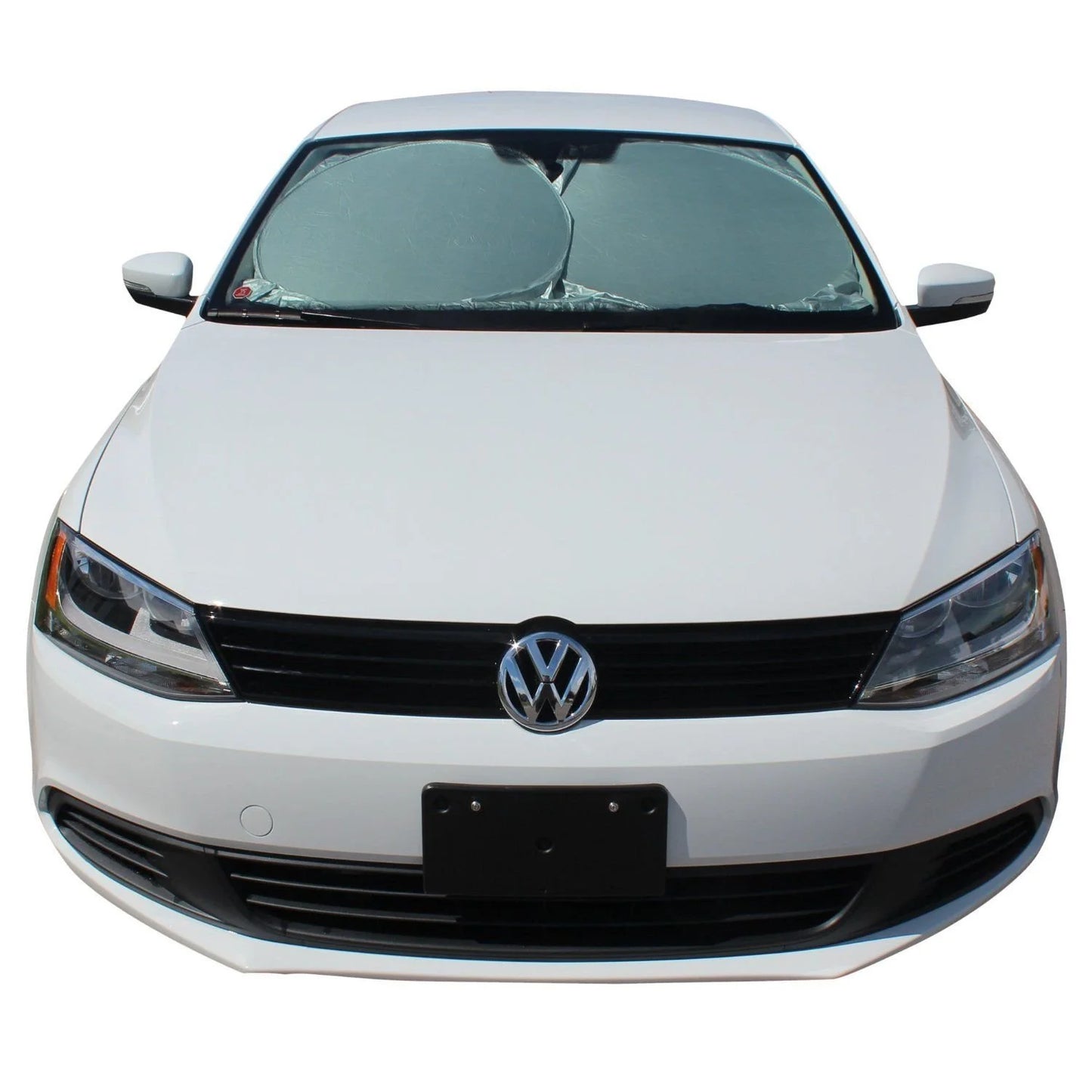 UV Foldable Automotive Window Shades, Polyester Black, 59 X 27.55 In