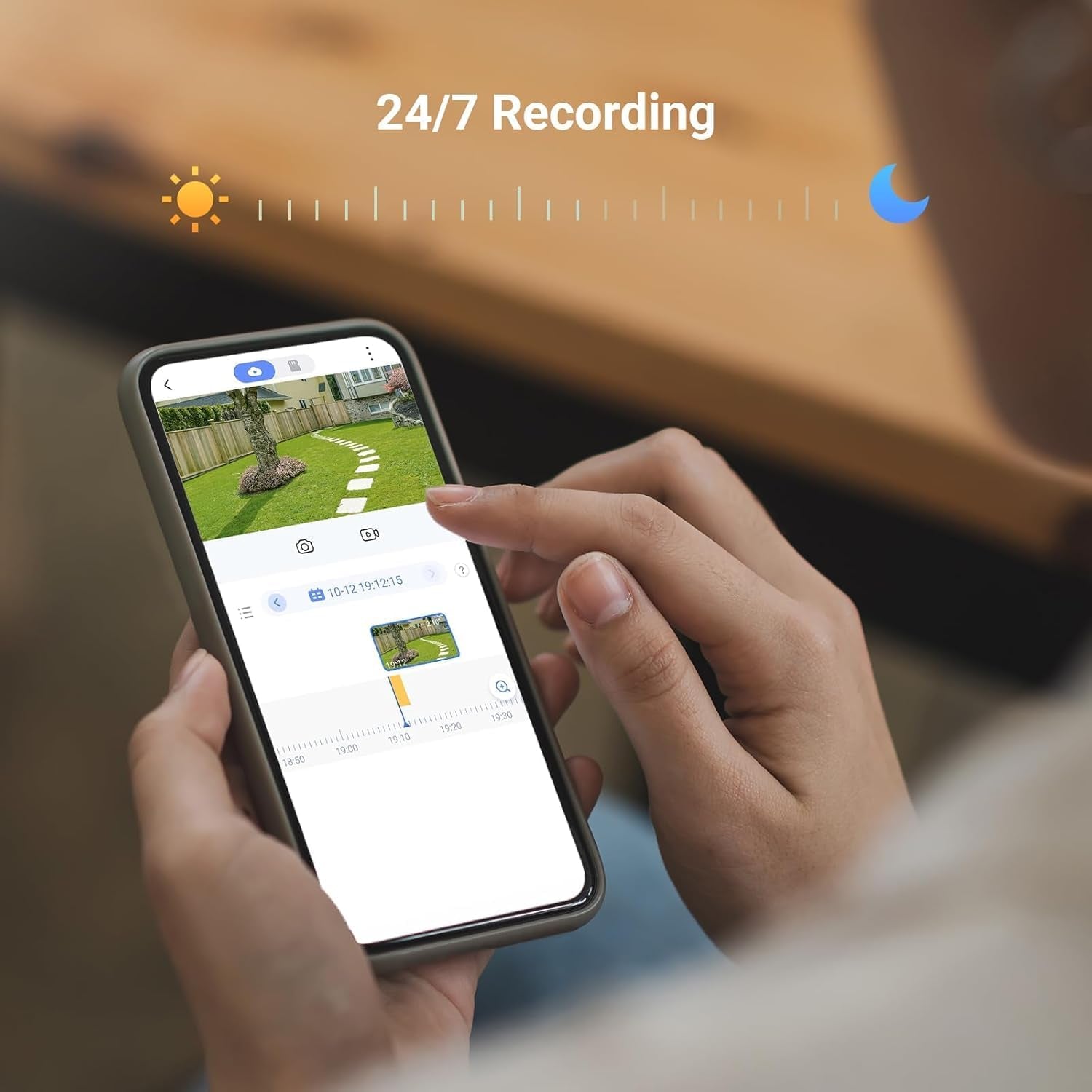 360° Security Camera Outdoor, Wifi Camera for Home Security, Surveillance Camera, No Subscription with Motion Detection, Color Night Vision, Audio Pick-Up, Waterproof, Alexa/Google, 256GB| C8C