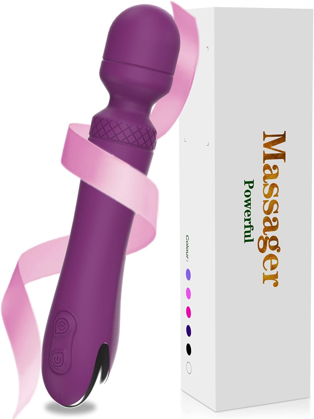 Wand Massager, Rechargeable Quiet Electric Massager, Multiple Vibration Modes and Intensity