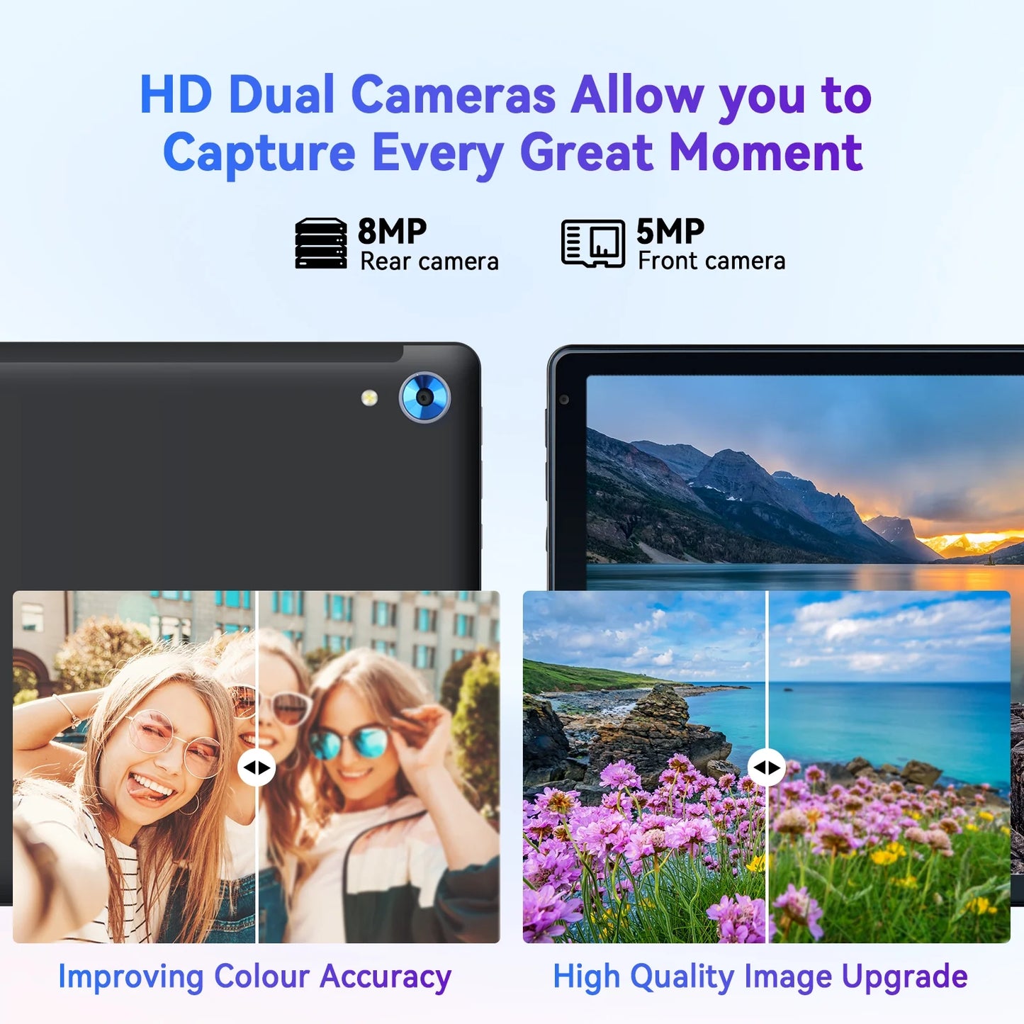 Android 15 Tablets 10Inch with Case,Go Octa Core Tablet with 24GB+128GB/1 TB Expansion, Wifi 6, 5MP+8MP Camera, 5000Mah, Split-Screen,Black+Keyboard & Mouse Set Black