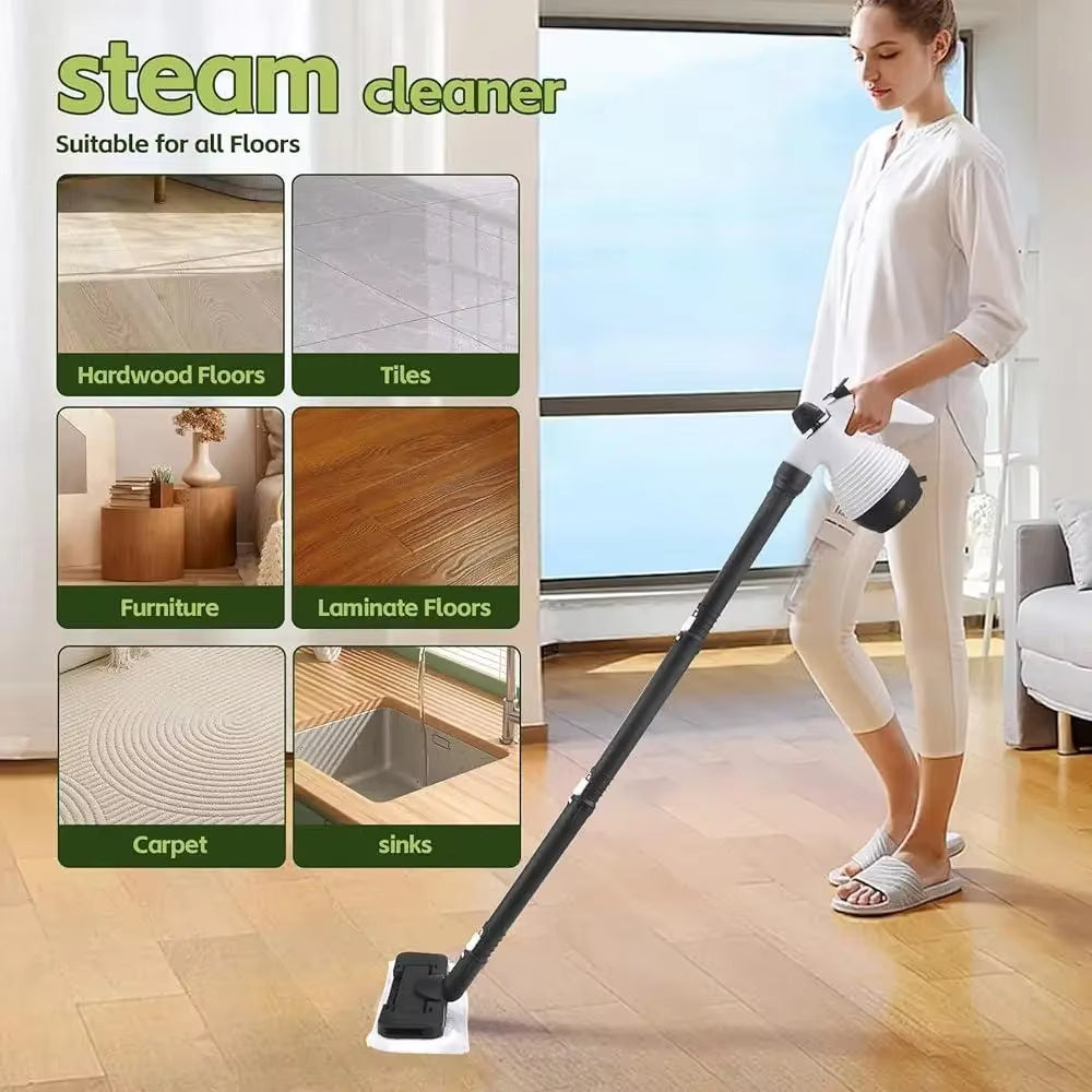 Steam Mop Handheld Steam Cleaner 1050W 350Ml Detachable Multi-Purpose 16 Accessory Kit Rapid Heat up High Pressure Steam
