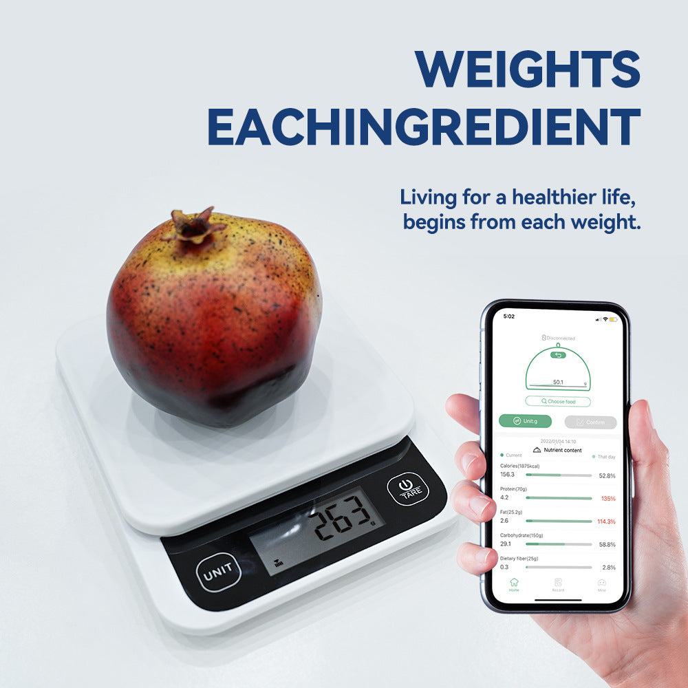 Smart Kitchen Scale with Nutrition Calculator App - Digital Food & Calorie Scale for Cooking and Baking.