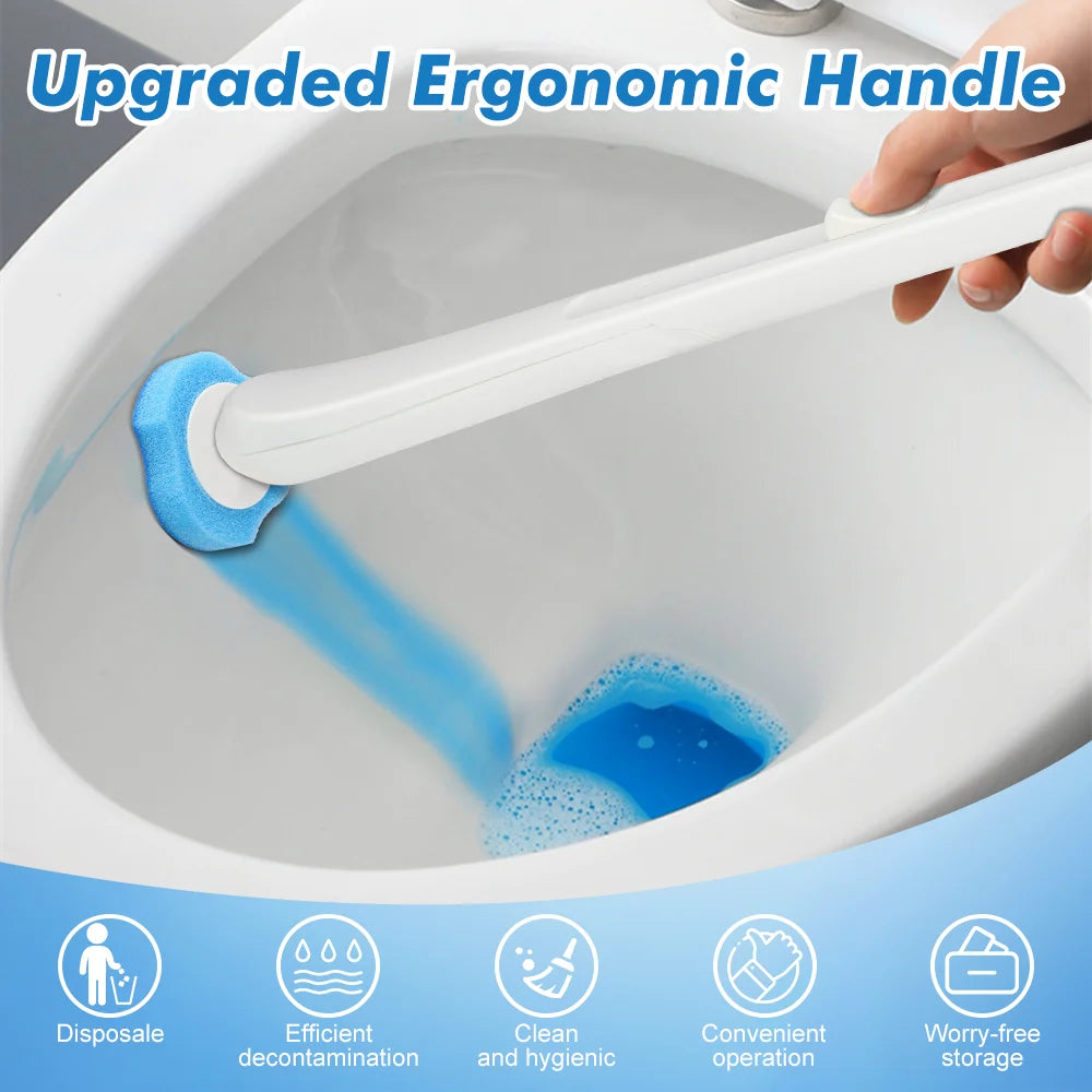 Disposable Toilet Brush Cleaner & Holder with 40 Toilet Bowl Scrubber Refill