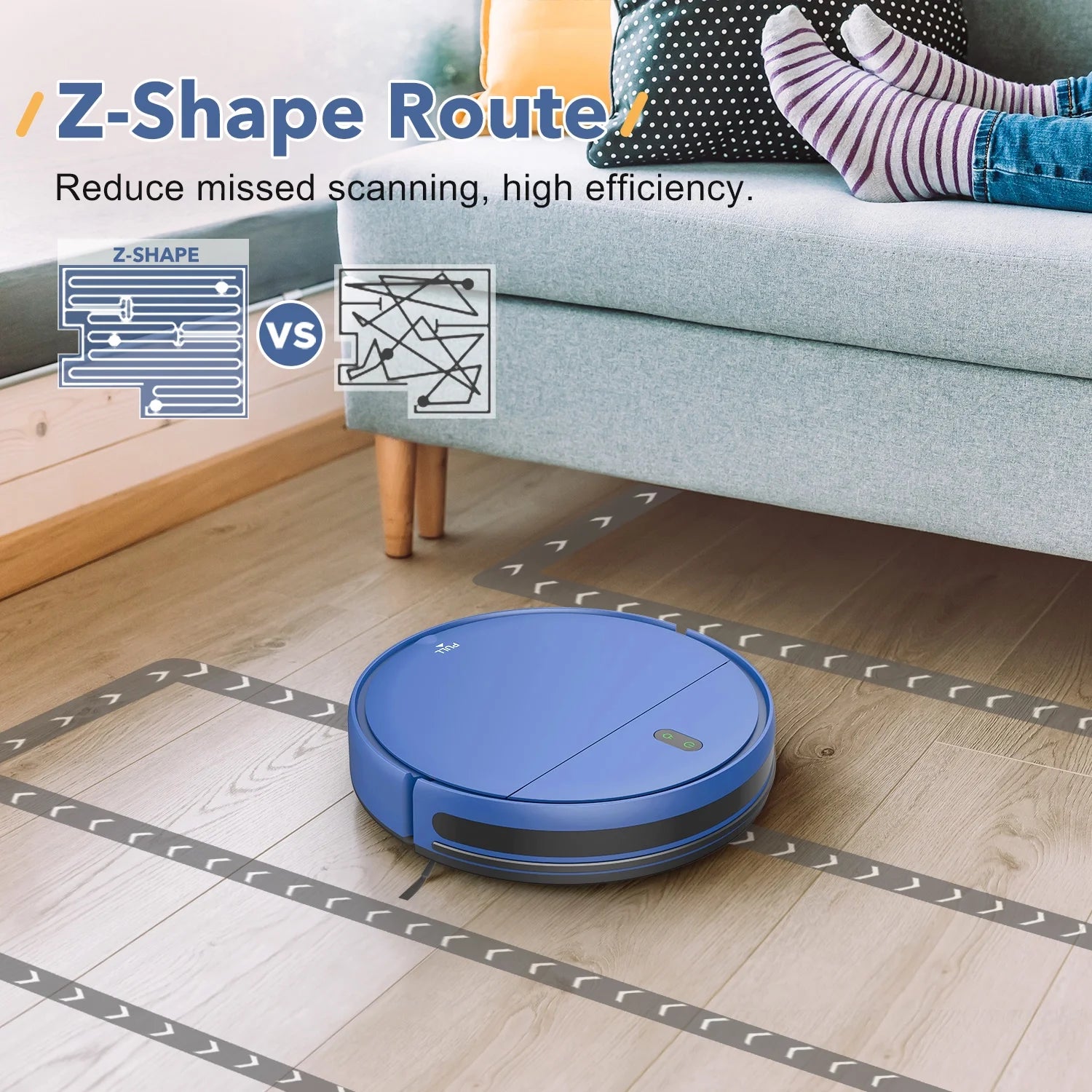 Robot Vacuum and Mop Combo Compatible with Alexa, Blue