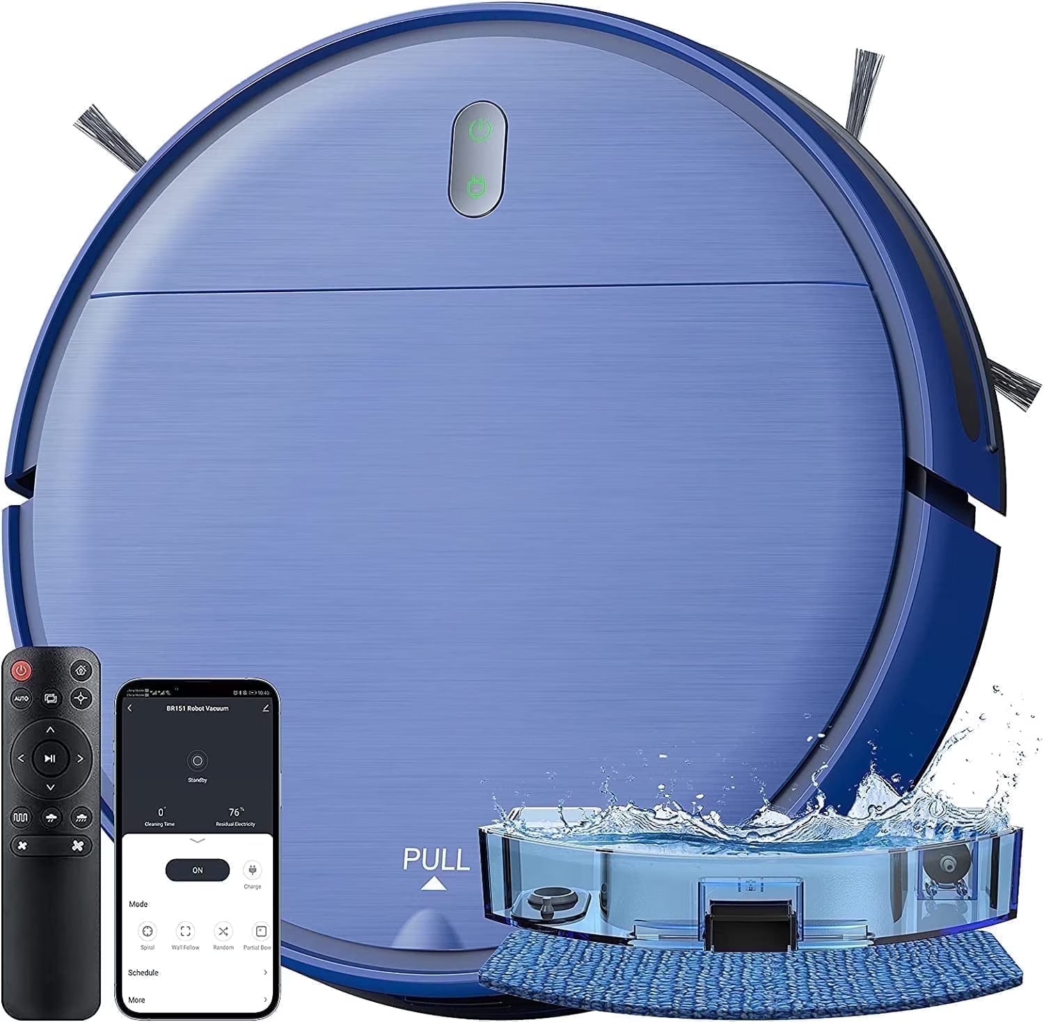 Robot Vacuum and Mop Combo Compatible with Alexa, Blue