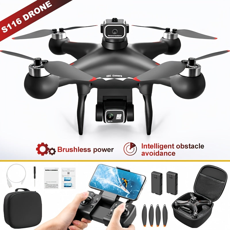 S116 MAX Drone with 4K Dual Camera, 360 Obstacle Avoidance, Brushless Motors, Optical Flow Positioning, Wifi FPV