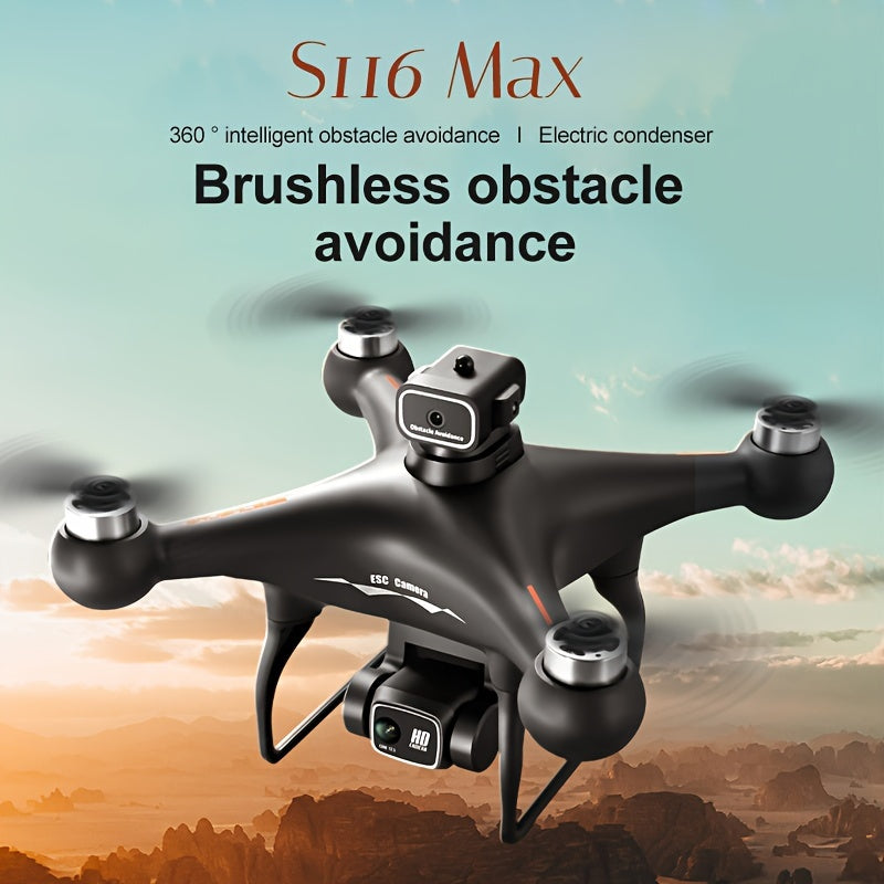 S116 MAX Drone with 4K Dual Camera, 360 Obstacle Avoidance, Brushless Motors, Optical Flow Positioning, Wifi FPV