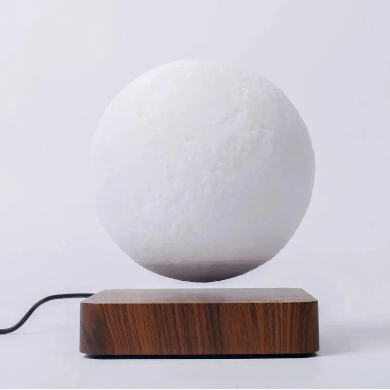 Levitating Moon Lamp Night Light Floating 3D Printing LED Moon Lamp with Wooden Base and Magnetic with 3 Colors