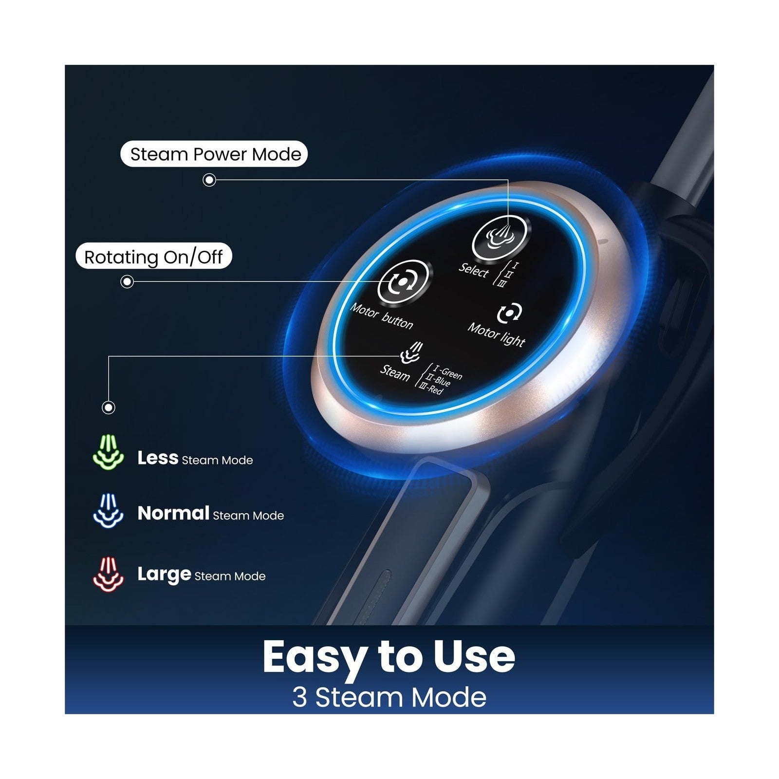 DEVOAC VM6 Scrubbing Steam Mop with Rotating Mop Pads, 10 in 1 Steam Mop, Lig...