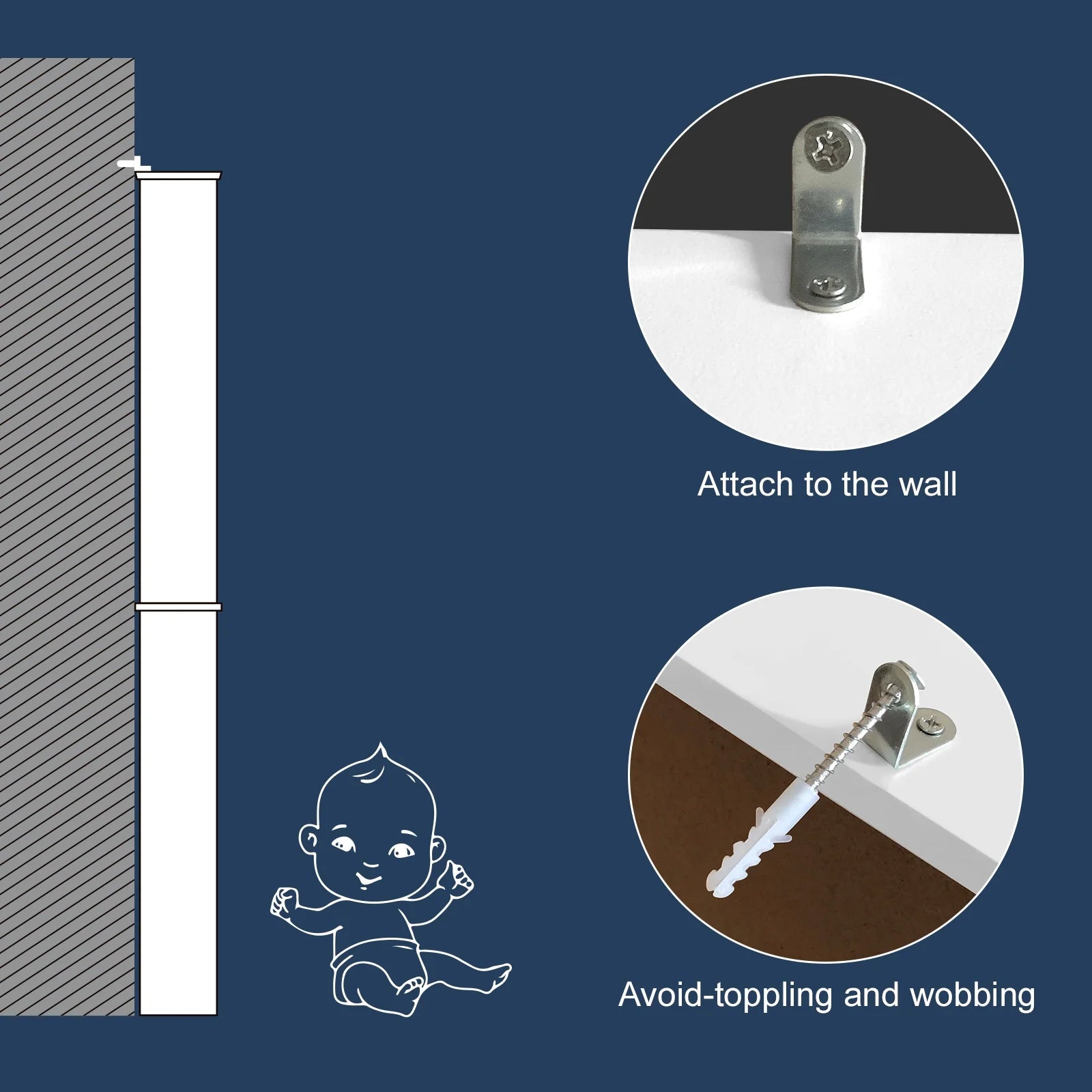 over the Toilet Bathroom Storage Cabinet with 2 Doors & 3 Storage Shelves Space Saver, White